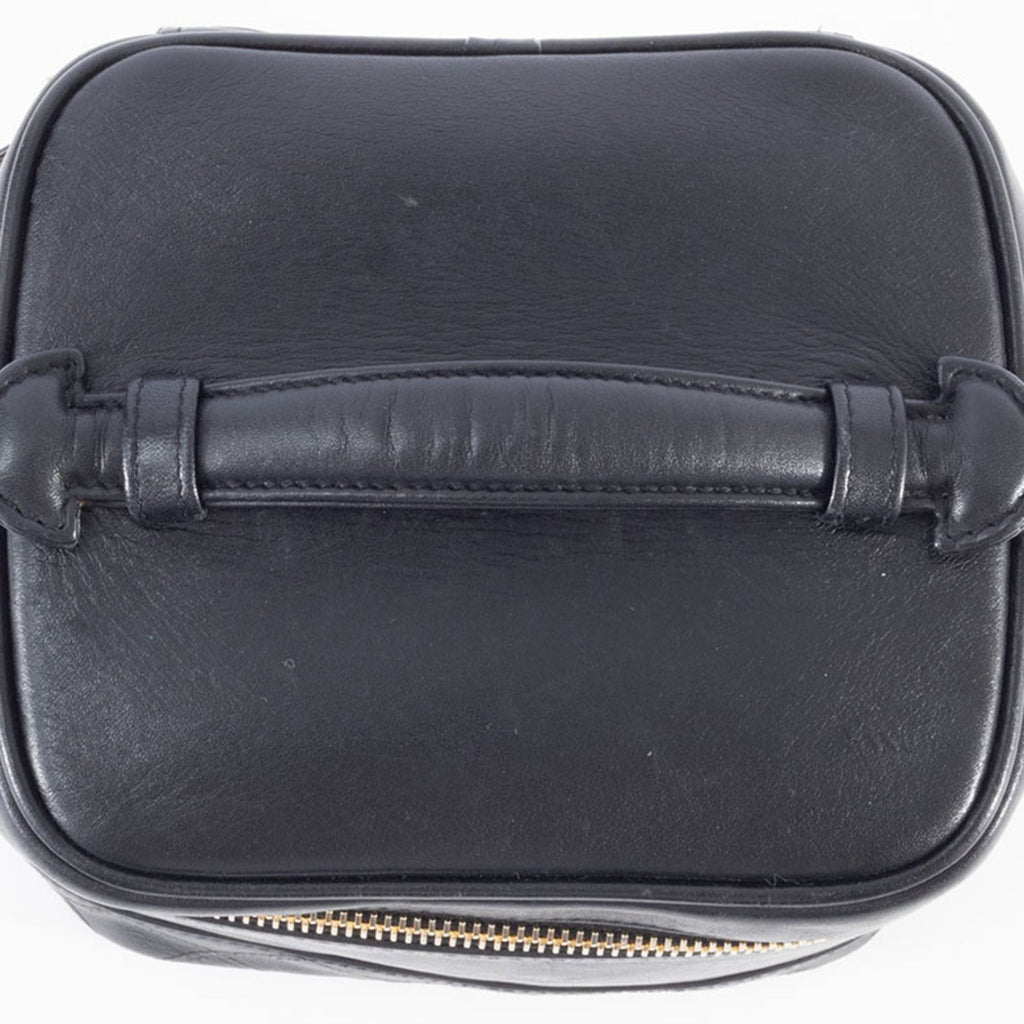 Chanel Black Leather Handbag Pouch Vanity Bag (Pre-Owned)