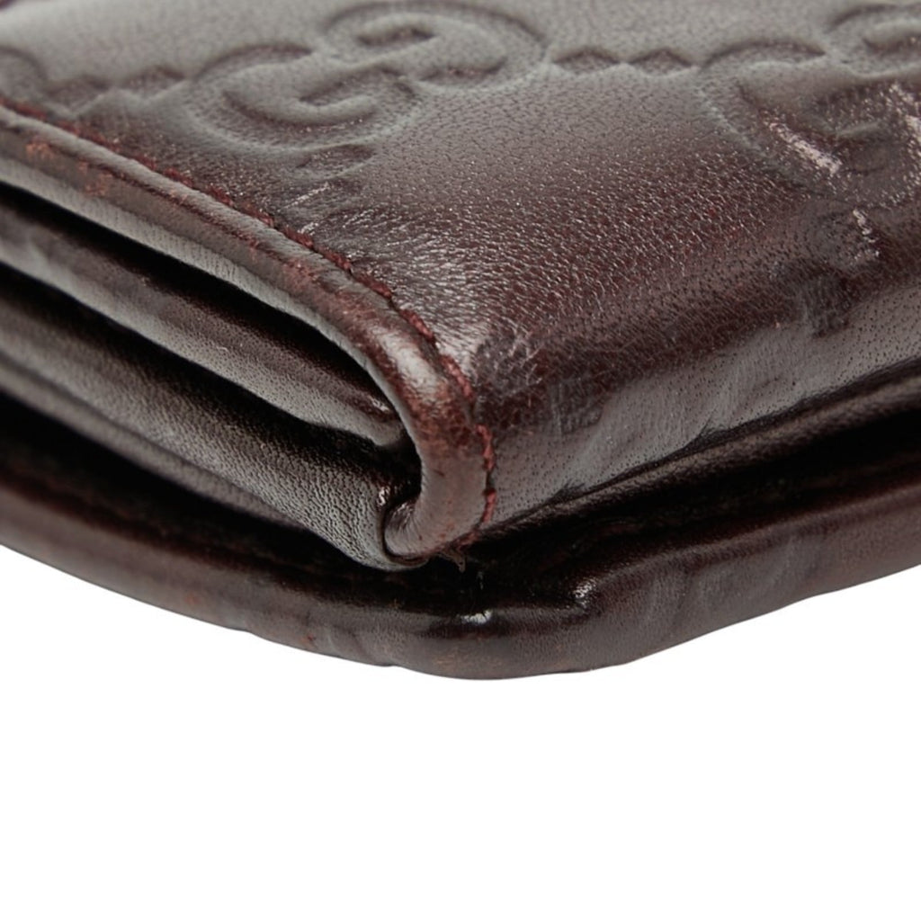 Gucci Brown Leather Long Wallet (Bi-Fold) (Pre-Owned)