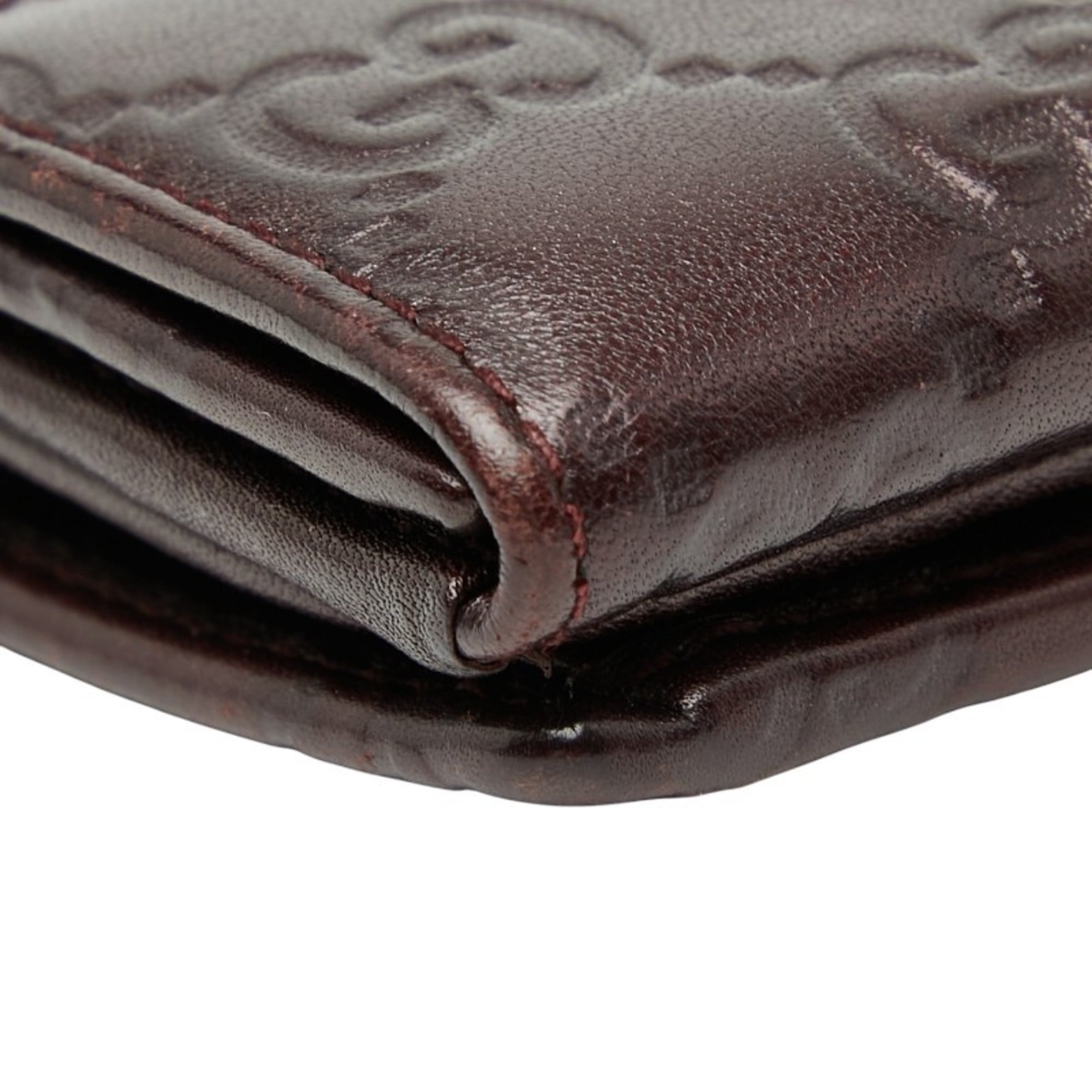 Gucci Brown Leather Long Wallet (Bi-Fold) (Pre-Owned)