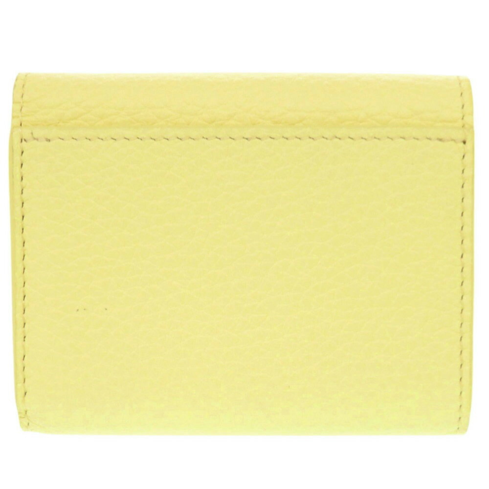 Louis Vuitton Yellow Leather Wallet (Tri-Fold) (Pre-Owned)