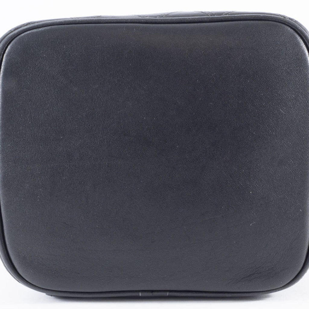 Chanel Black Leather Handbag Pouch Vanity Bag (Pre-Owned)