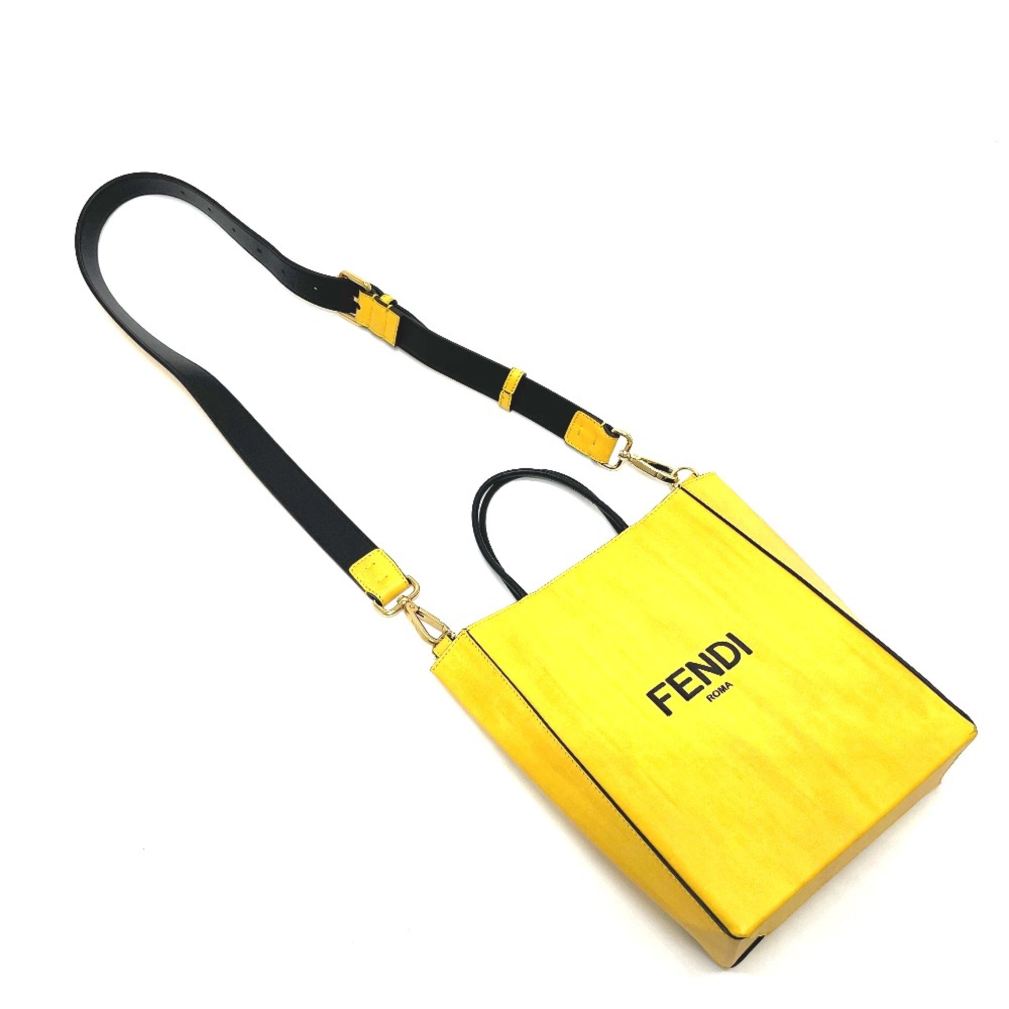 Fendi Yellow Leather Shoulder Bag (Pre-Owned)
