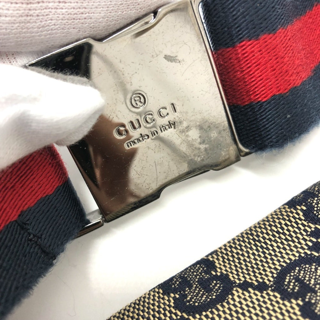 Gucci Red Color Gg Canvas Leather Fanny Pack Sling Bag (Pre-Owned)
