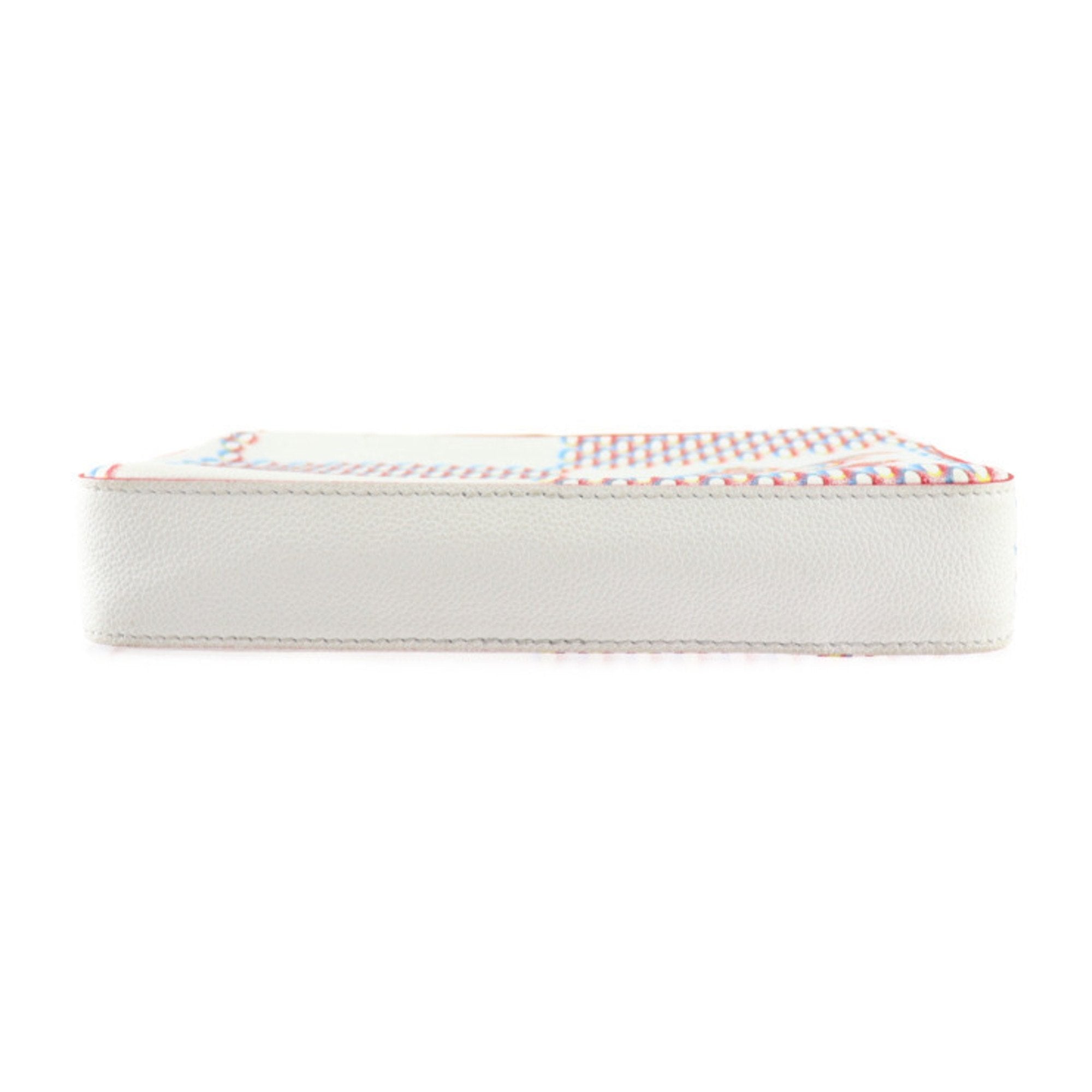 Louis Vuitton Blanc Multi-Color White Leather Pouch Shoulder Bag (Pre-Owned)