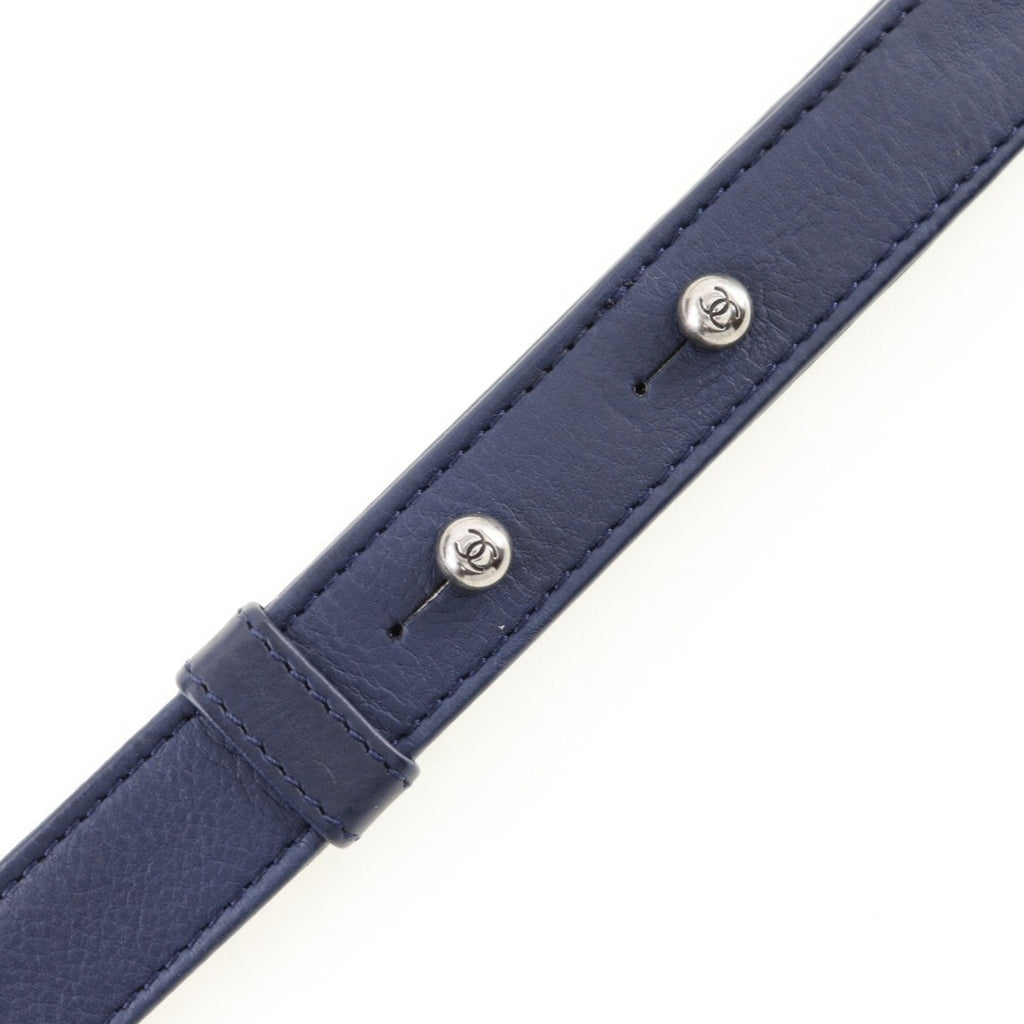 Chanel Navy Leather Shoulder Bag (Pre-Owned)