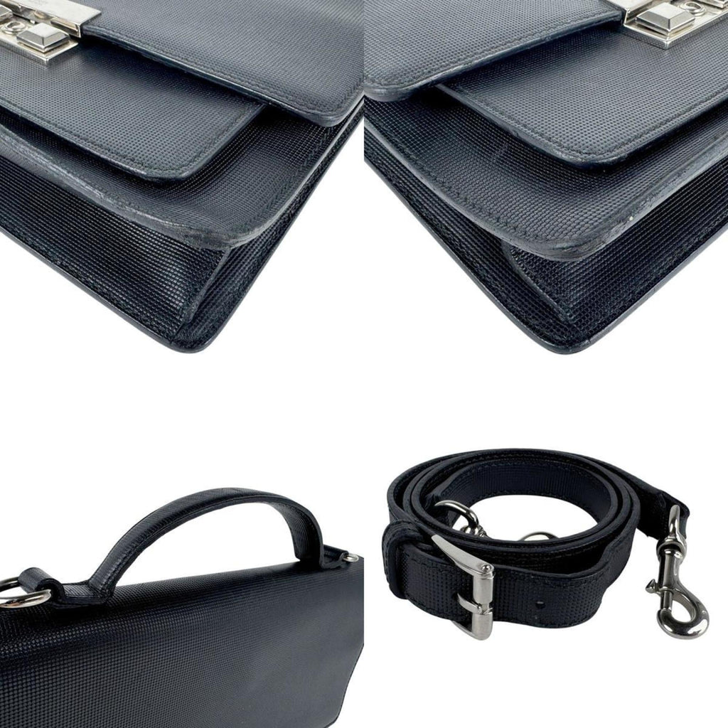 Gucci Black Leather Handbag Shoulder Bag (Pre-Owned)