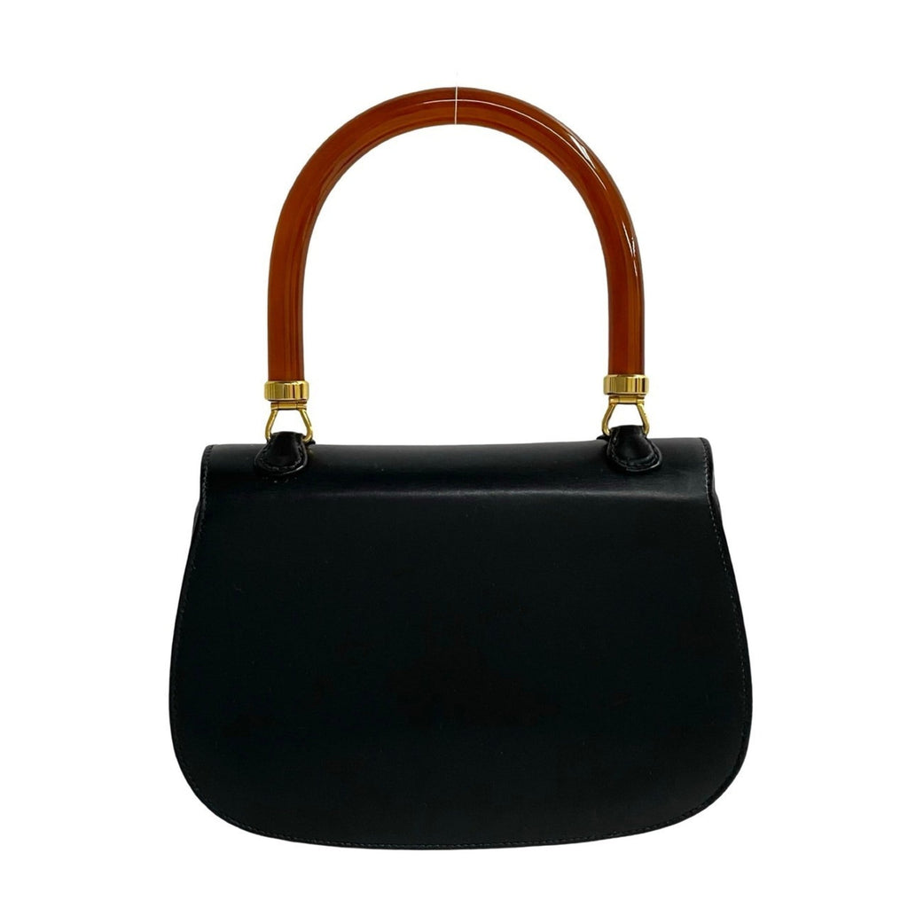 Gucci Black Leather Handbag Tote Bag (Pre-Owned)