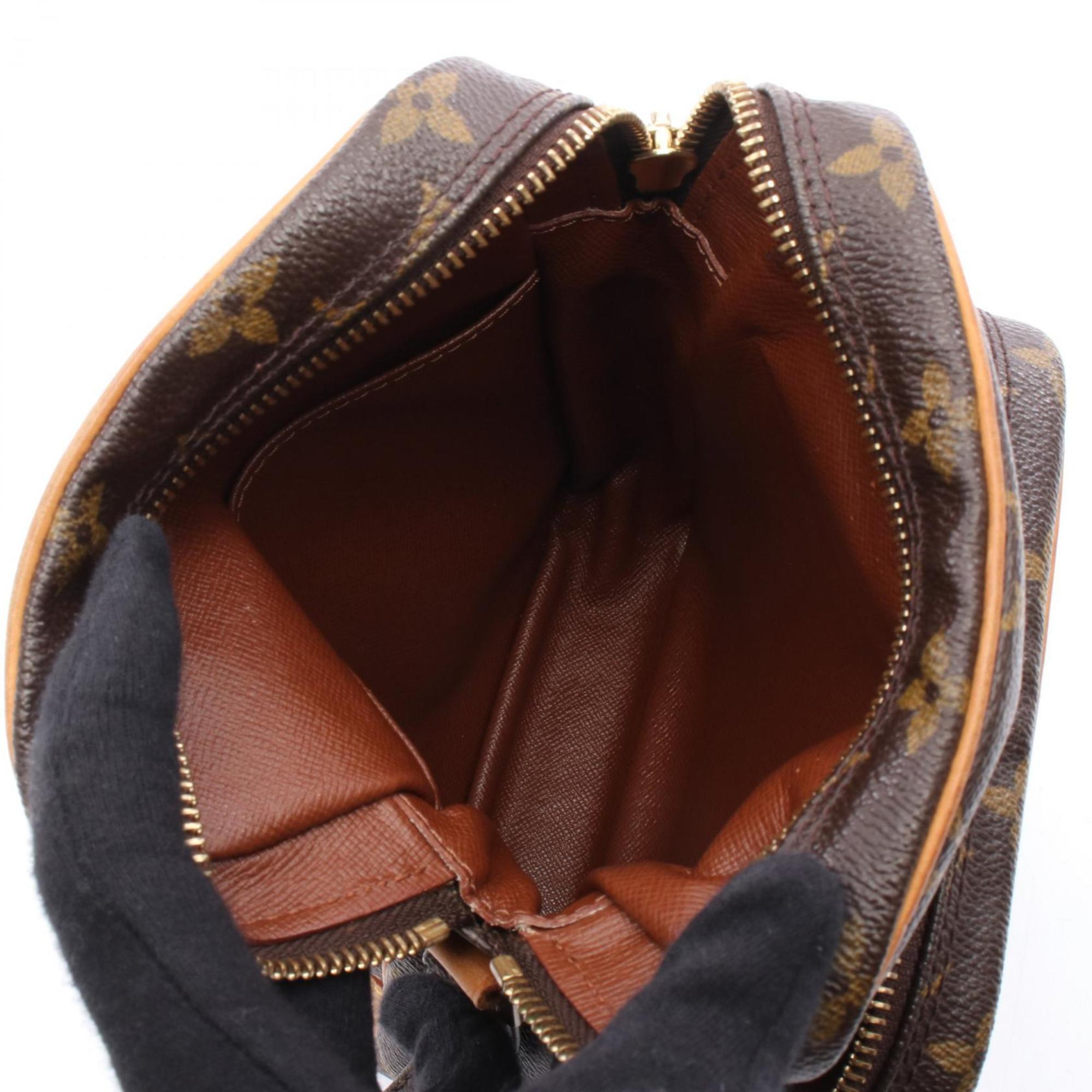 Louis Vuitton Monogram Brown Coated Canvas Leather Shoulder Bag (Pre-Owned)
