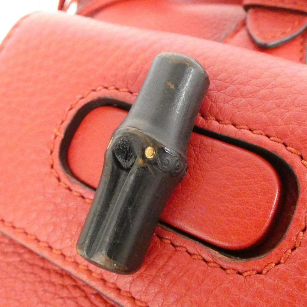 Gucci Red Color Leather Backpack (Pre-Owned)