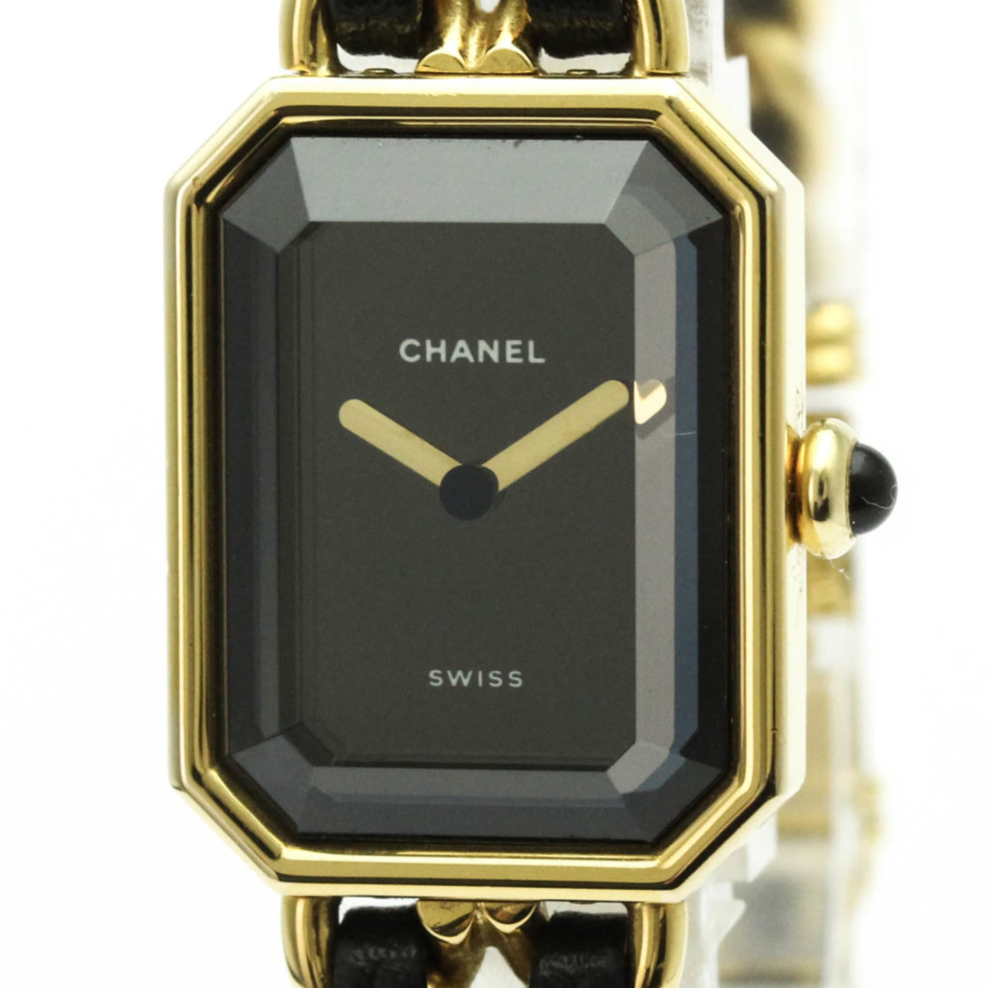 Chanel Premiere Rock Quartz Watch Plated Metal And Leather Watch (Pre-Owned)