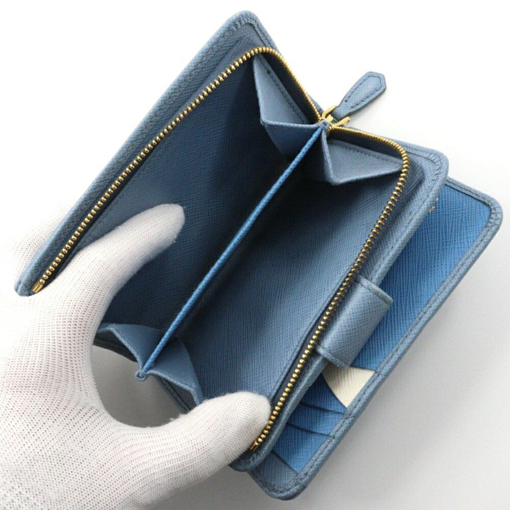 Prada Astrale Light Blue Saffiano Wallet (Bi-Fold) (Pre-Owned)