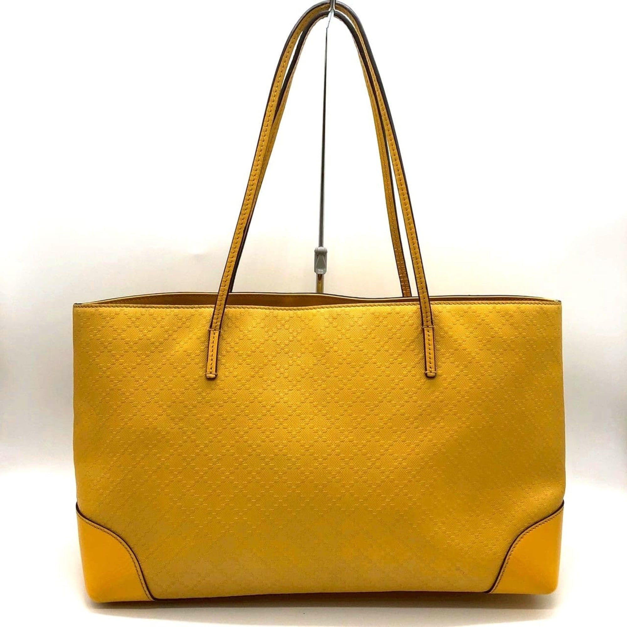 Gucci Diamante Yellow Leather Shoulder Bag Tote Bag (Pre-Owned)