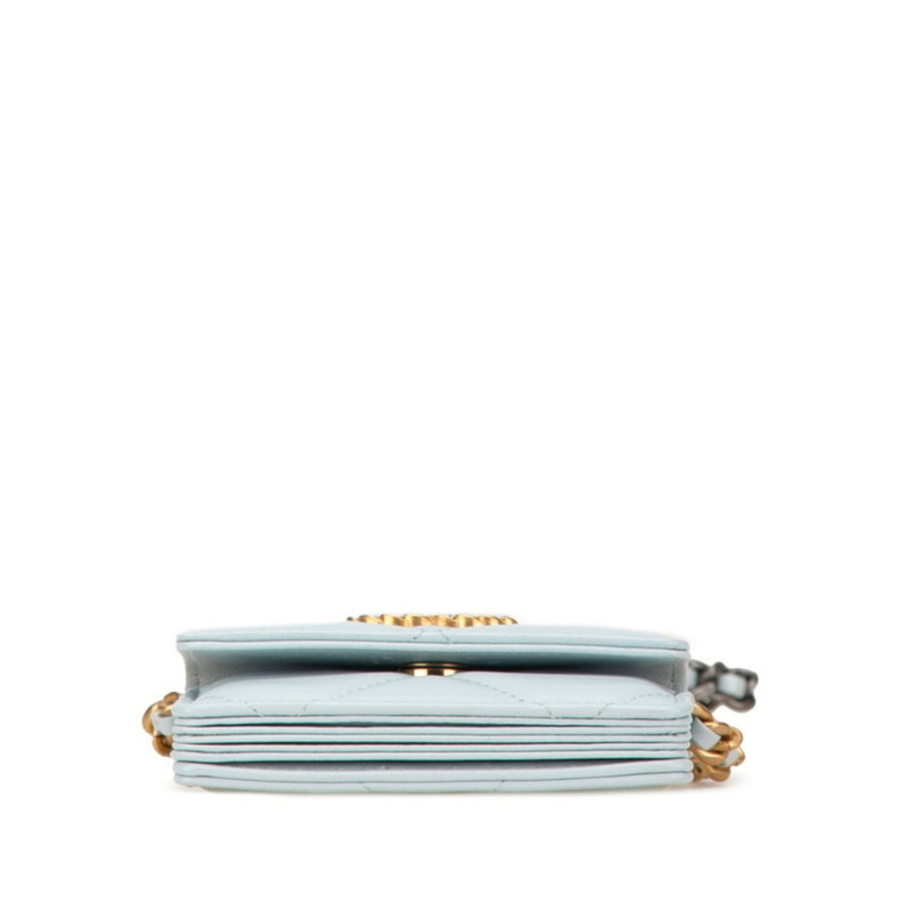 Chanel Light Blue Leather Shoulder Bag (Pre-Owned)