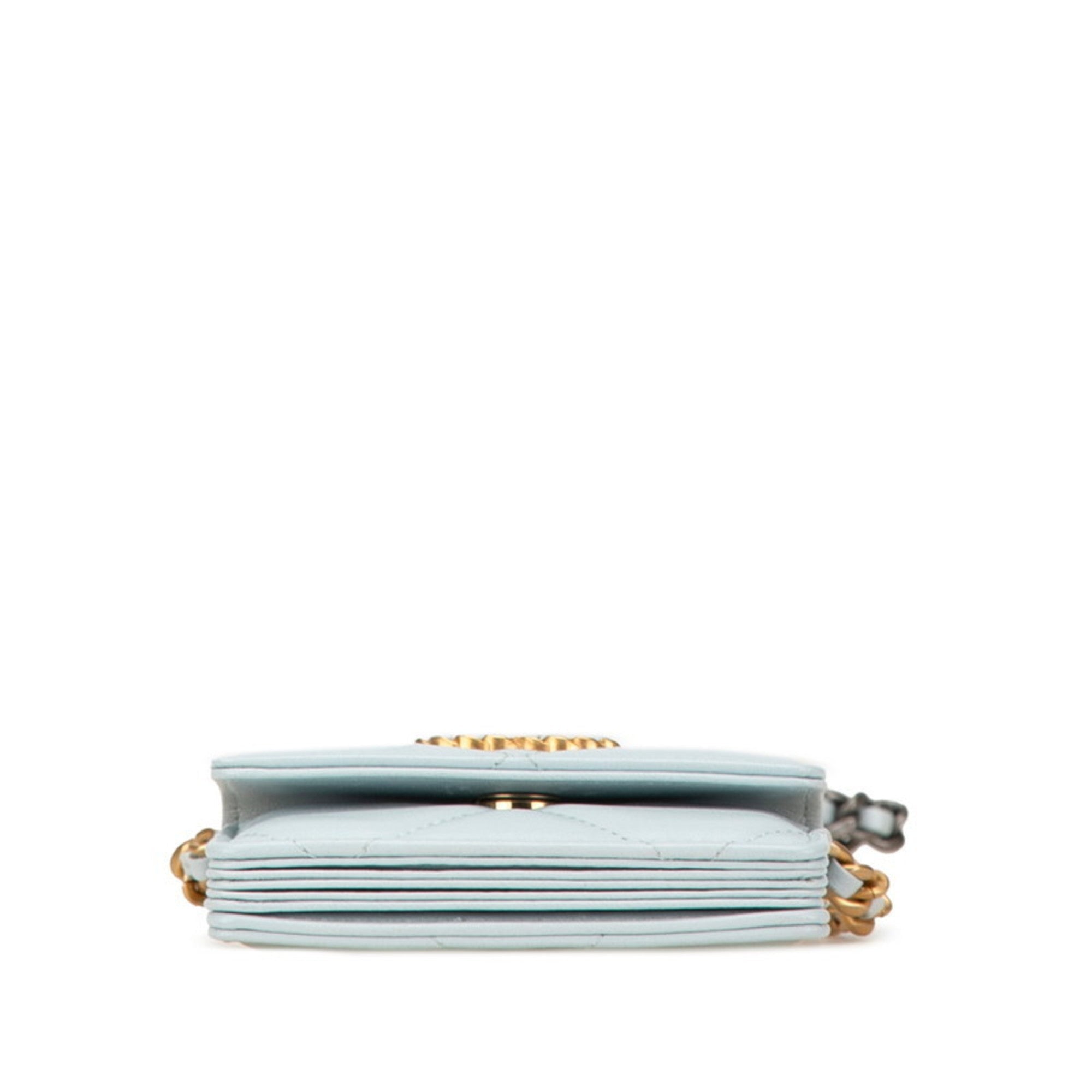 Chanel Light Blue Leather Shoulder Bag (Pre-Owned)
