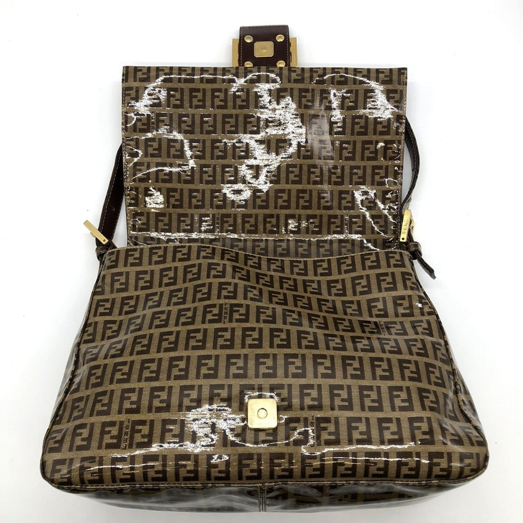 Fendi Zucchino Brown Nylon Shoulder Bag (Pre-Owned)
