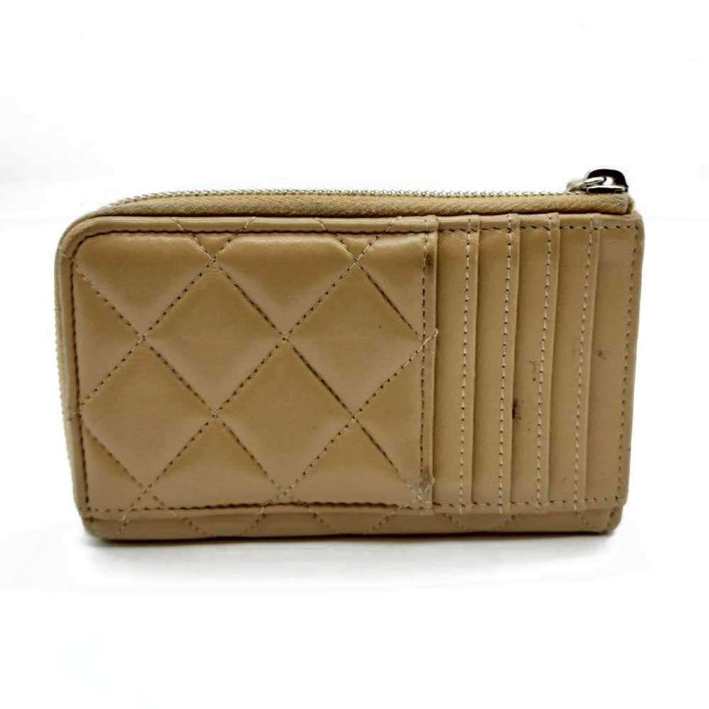 Chanel Matelasse Beige Light Brown Leather Pochette (Pre-Owned)
