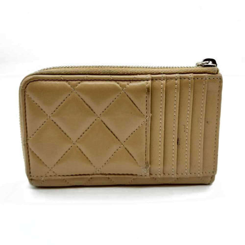 Chanel Matelasse Beige Light Brown Leather Pochette (Pre-Owned)