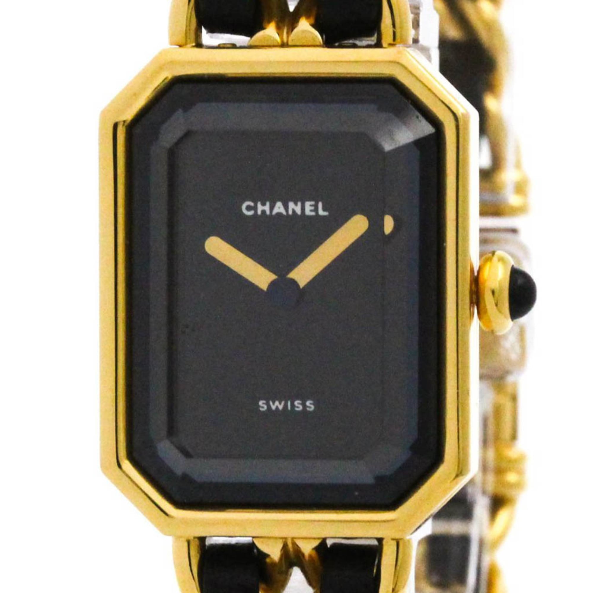 Chanel Premiere Rock Quartz Watch Plated Metal And Leather Watch (Pre-Owned)