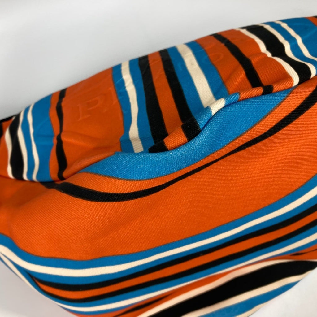 Prada Black Blue Orange Canvas Shoulder Bag Sling Bag (Pre-Owned)
