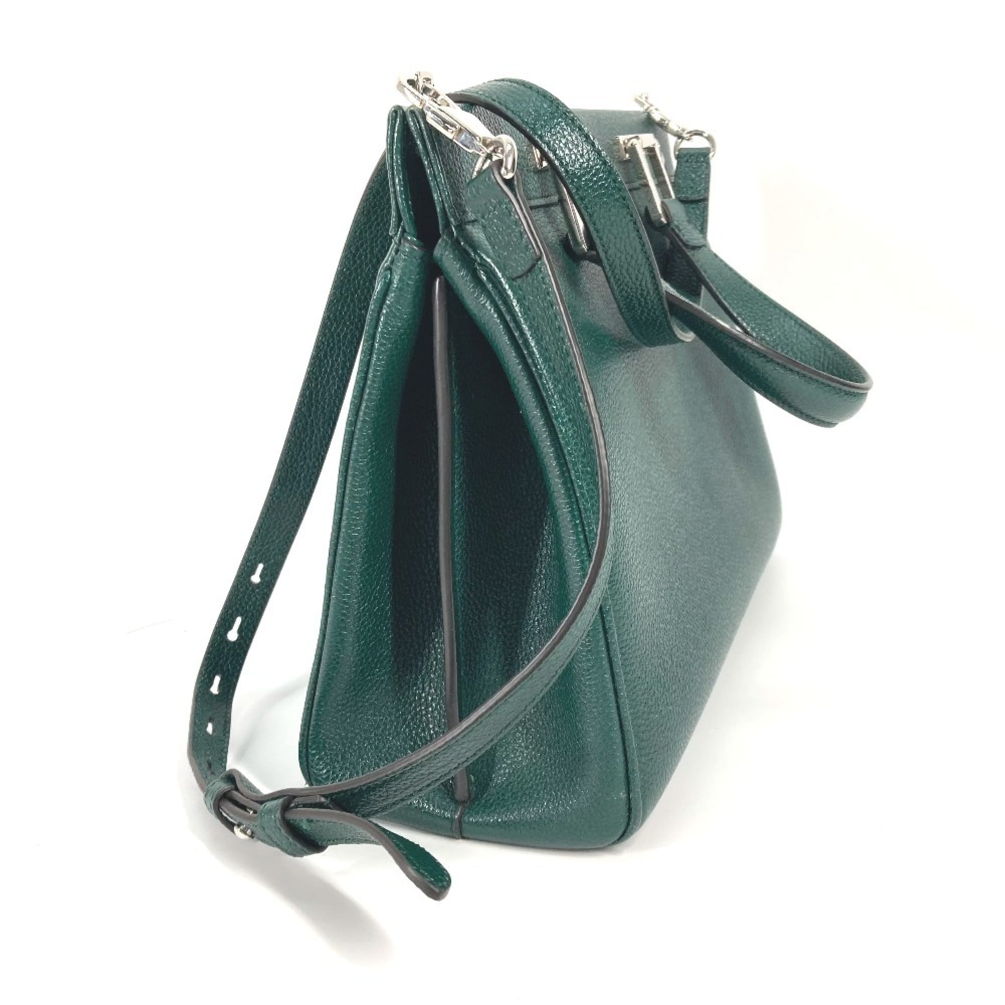 Gucci Green Leather Handbag Shoulder Bag (Pre-Owned)