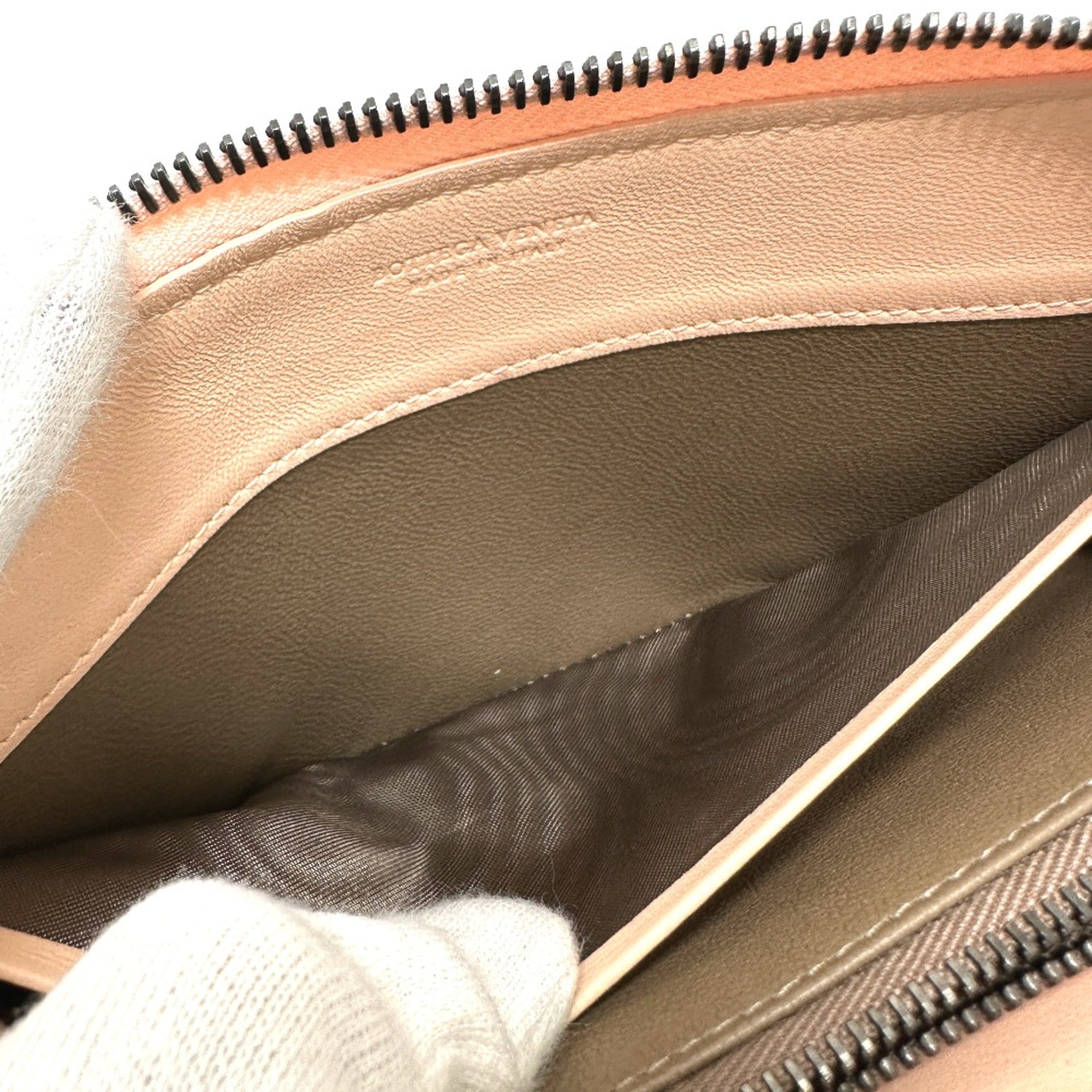 Bottega Veneta Pink Leather Long Wallet (Bi-Fold) (Pre-Owned)