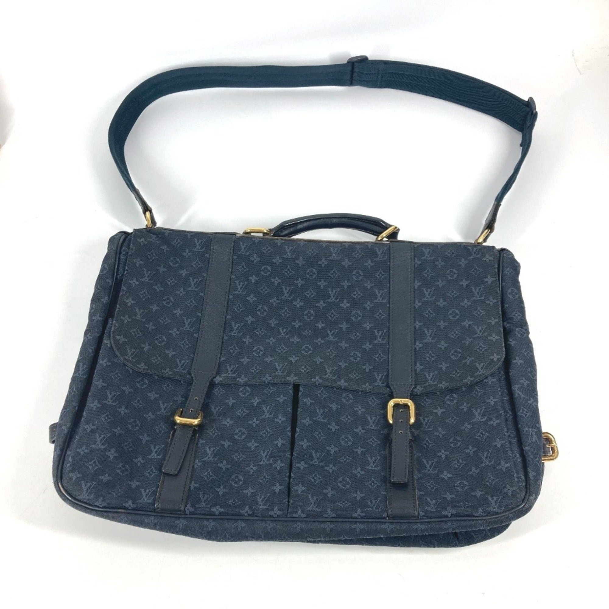 Louis Vuitton Monogram Mini Navy Monogram Mini Boston Bag Handbag Shoulder Bag (Pre-Owned)