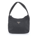 Prada Black Nylon Leather Handbag Tote Bag (Pre-Owned)