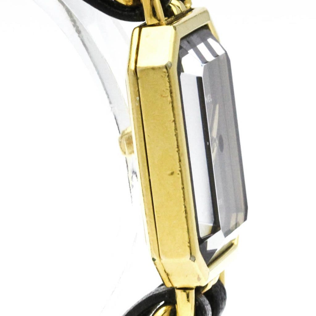 Chanel Premiere Rock Quartz Watch Plated Metal And Leather Watch (Pre-Owned)
