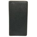 Louis Vuitton Black Noir Taiga Leather Long Bill Wallet (Bi-Fold) (Pre-Owned)