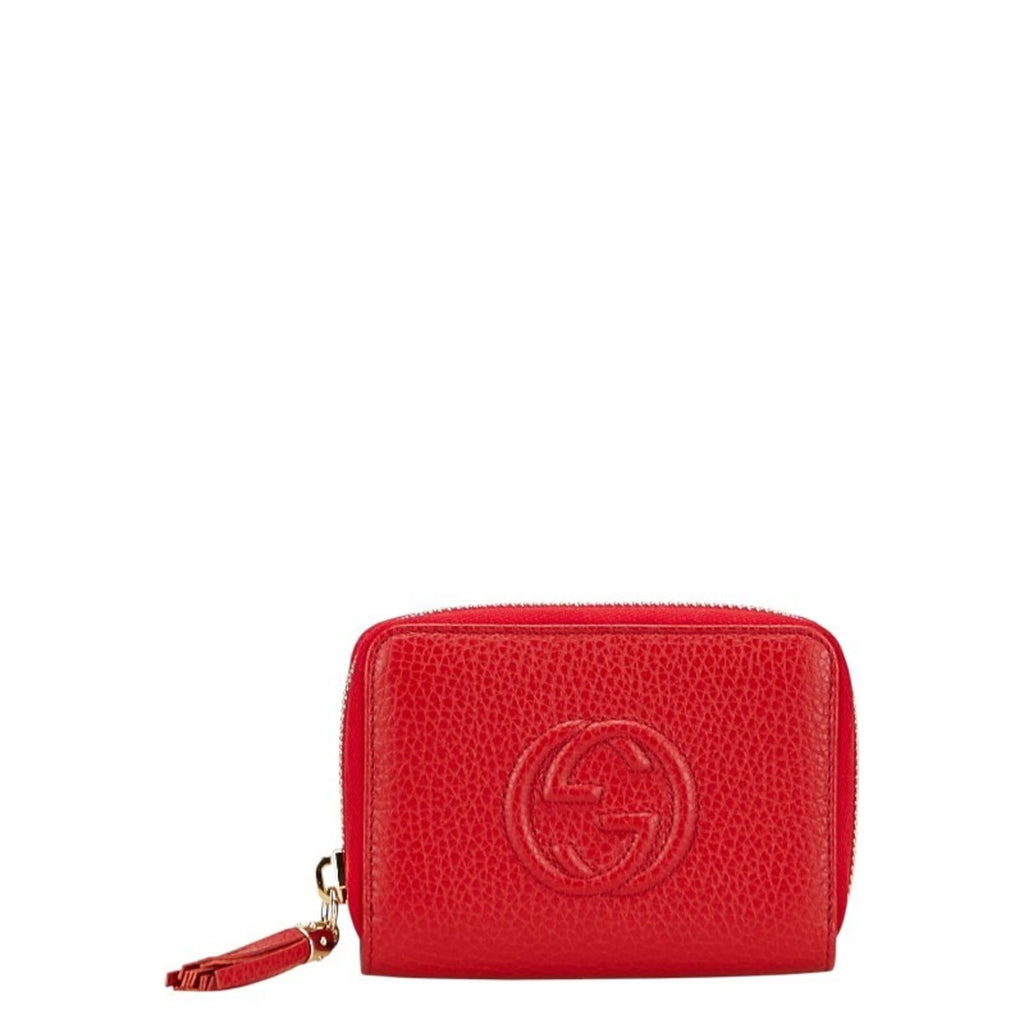 Gucci Soho Red Color Leather Wallet (Bi-Fold) (Pre-Owned)