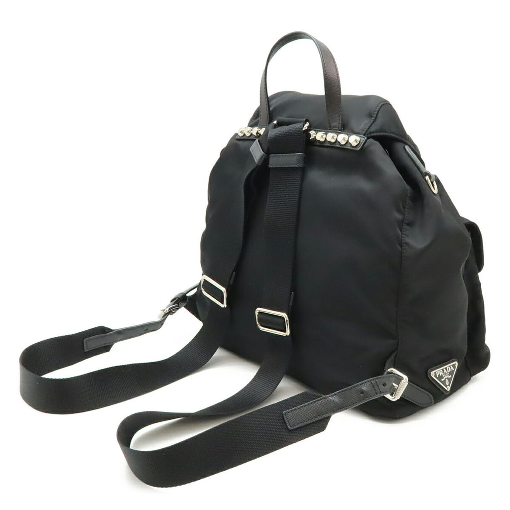 Prada Black Nero Nylon Leather Backpack (Pre-Owned)