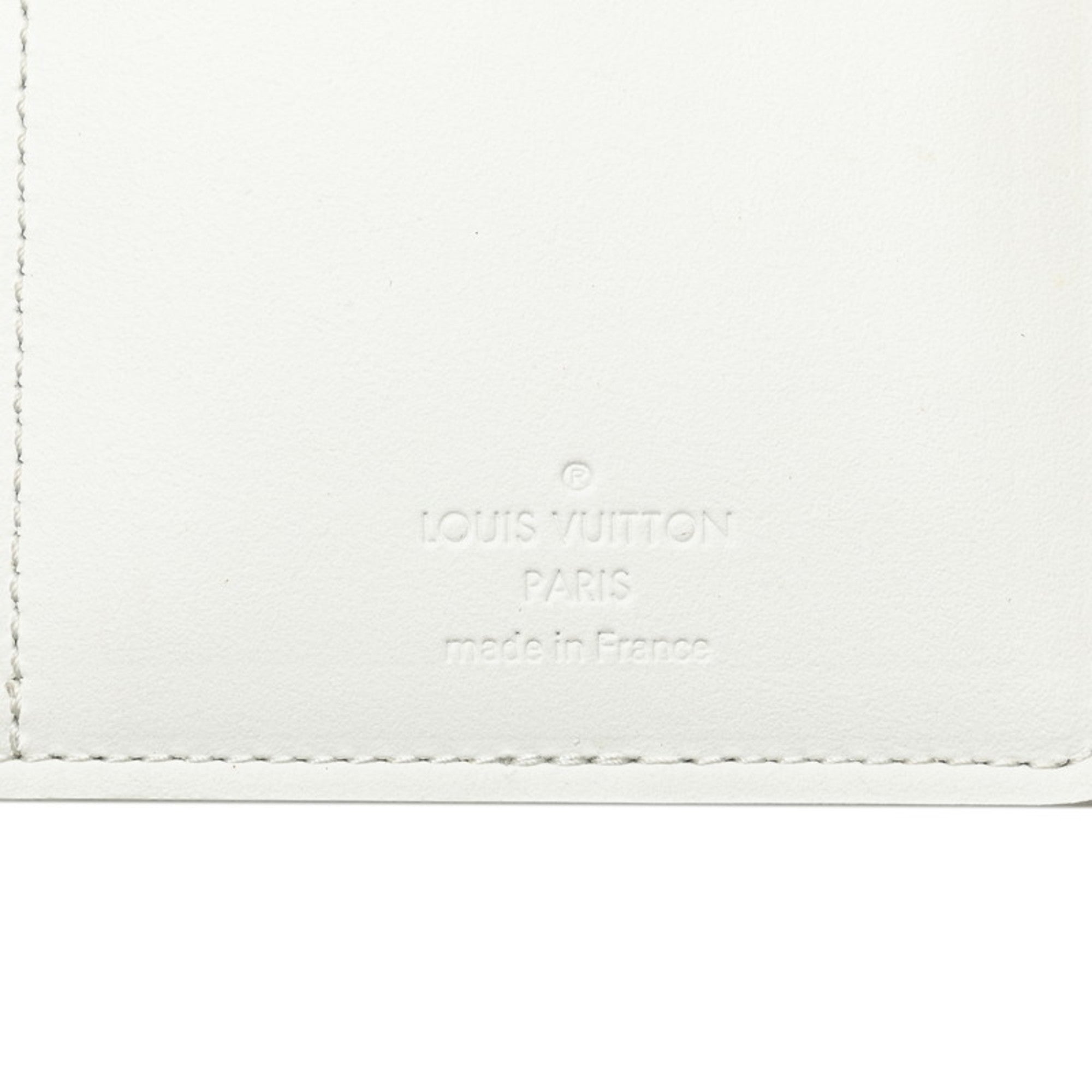 Louis Vuitton White Leather Long Wallet (Bi-Fold) (Pre-Owned)