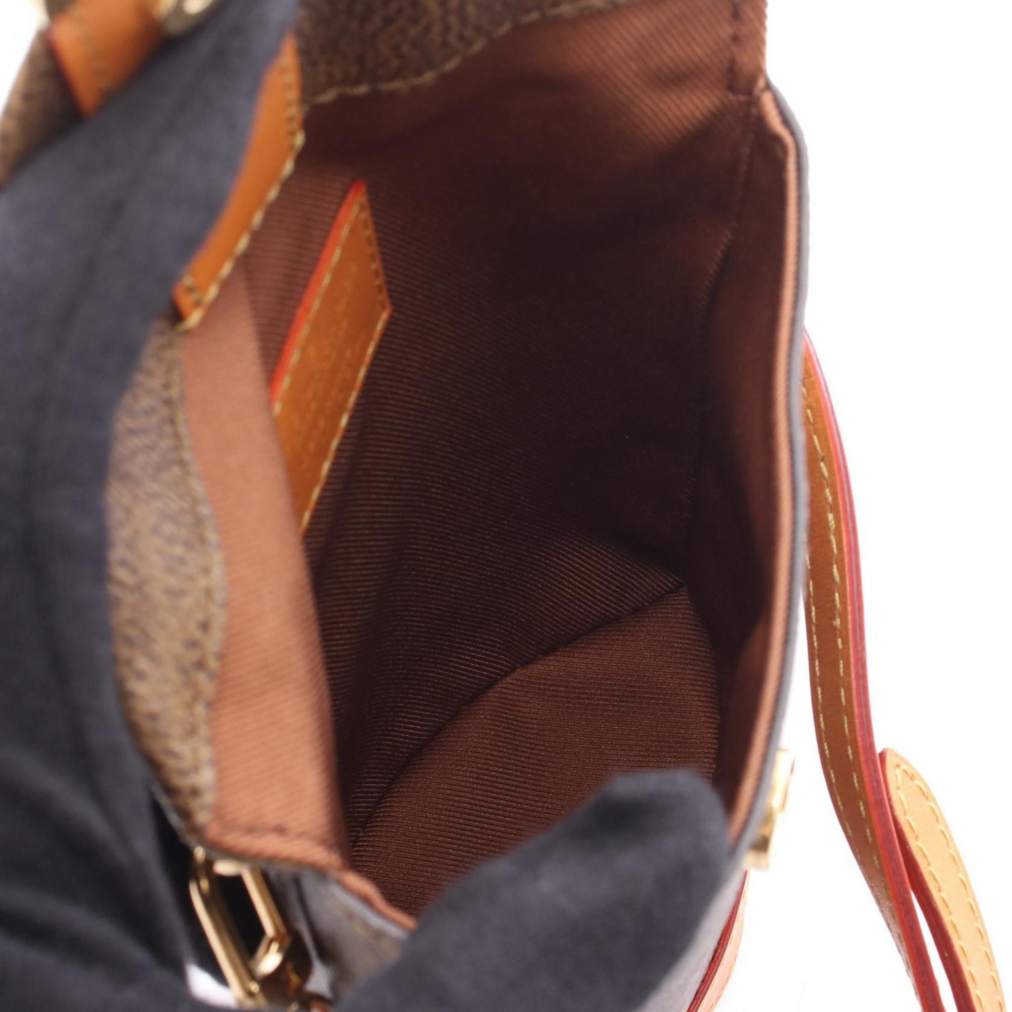 Louis Vuitton Brown Coated Canvas Leather Shoulder Bag (Pre-Owned)