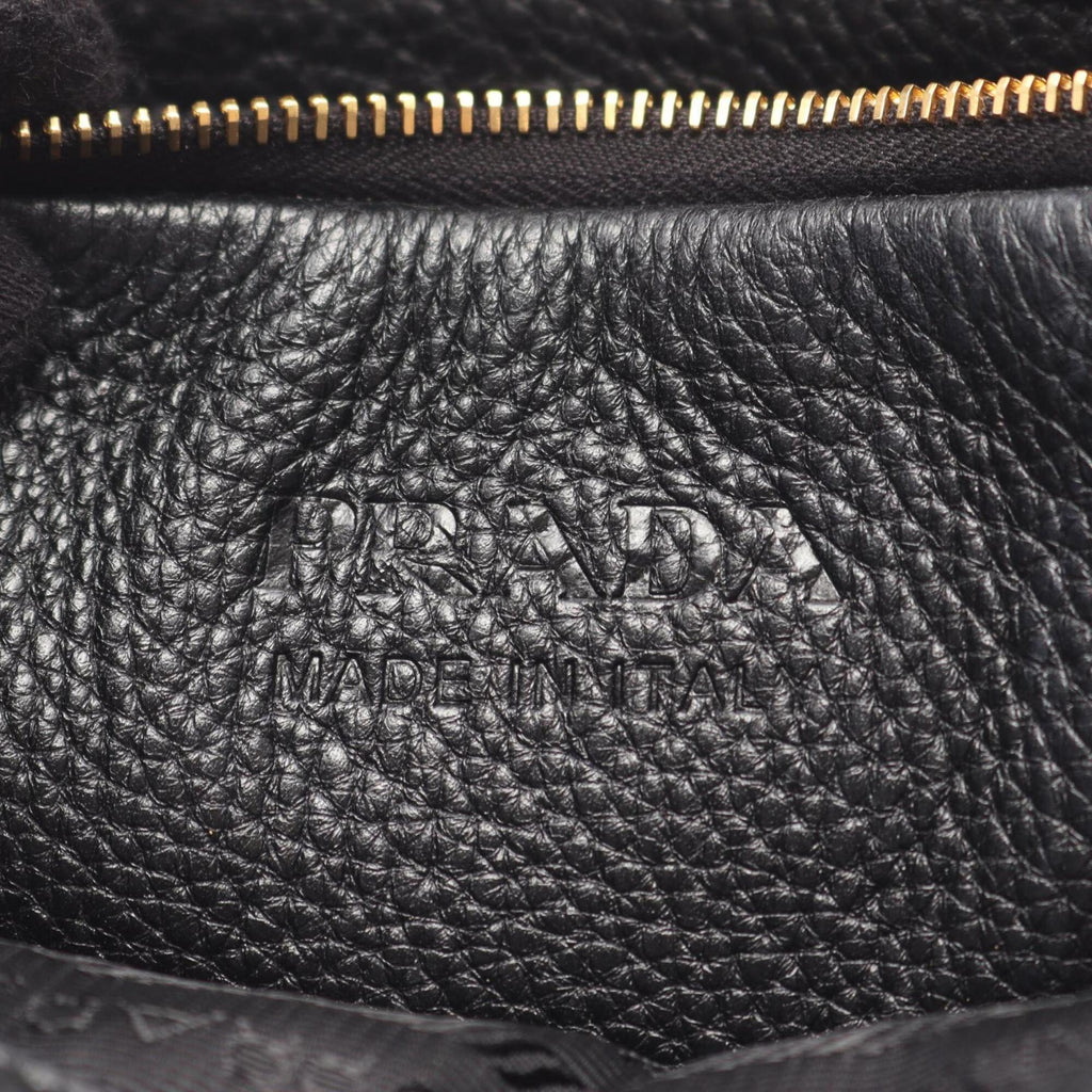 Prada Black Leather Handbag Tote Bag (Pre-Owned)