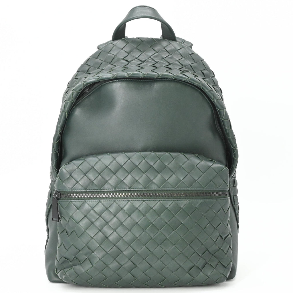 Bottega Veneta Green Intrecciato Backpack (Pre-Owned)