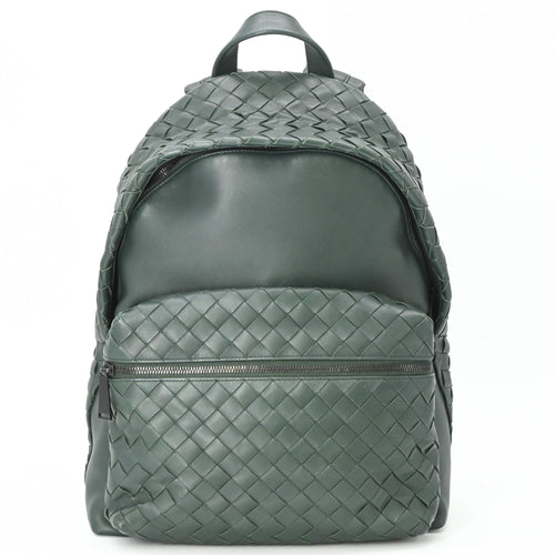 Bottega Veneta Green Intrecciato Backpack (Pre-Owned)