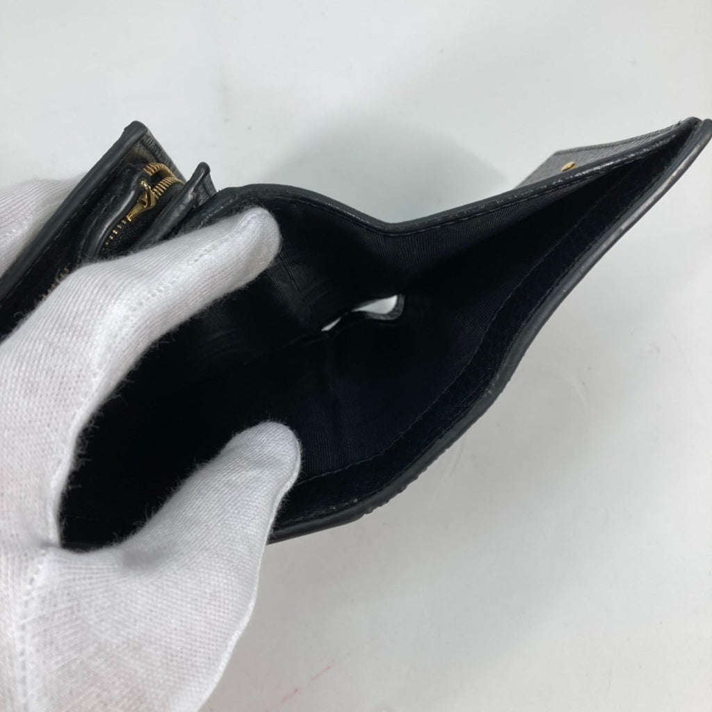 Gucci Beige Black Leather Pvc Wallet (Bi-Fold) (Pre-Owned)