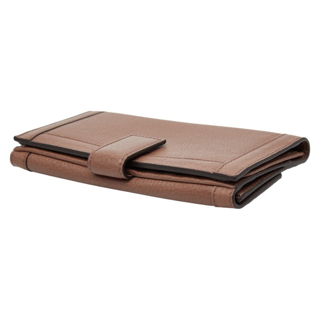 Gucci Brown Canvas Leather Long Wallet (Bi-Fold) (Pre-Owned)