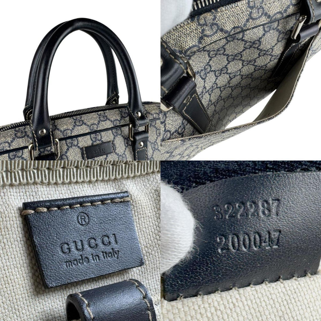 Gucci Navy Gg Supreme Handbag (Pre-Owned)