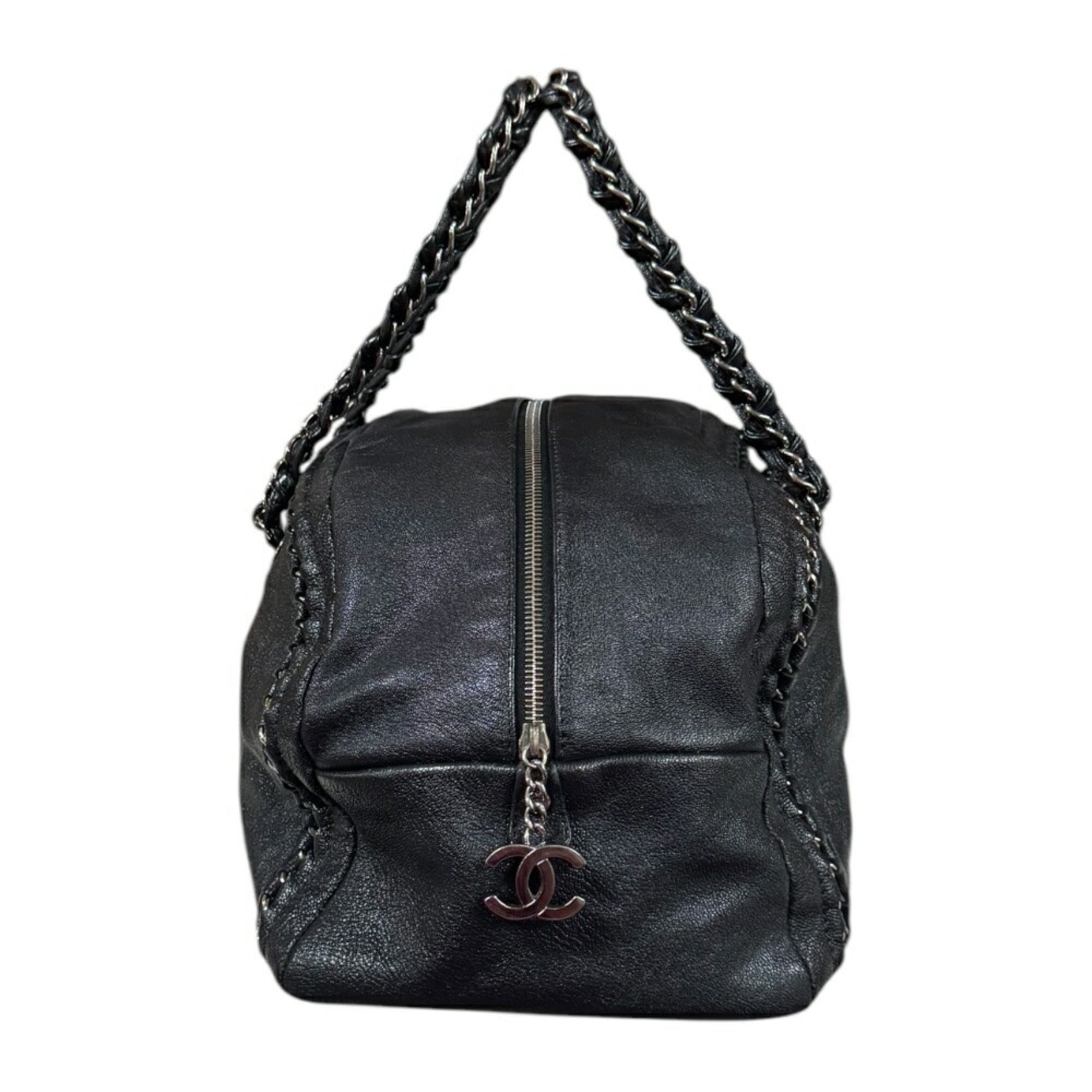 Chanel Black Leather Boston Bag (Pre-Owned)