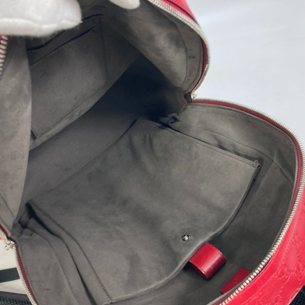 Gucci Red Color Leather Backpack (Pre-Owned)