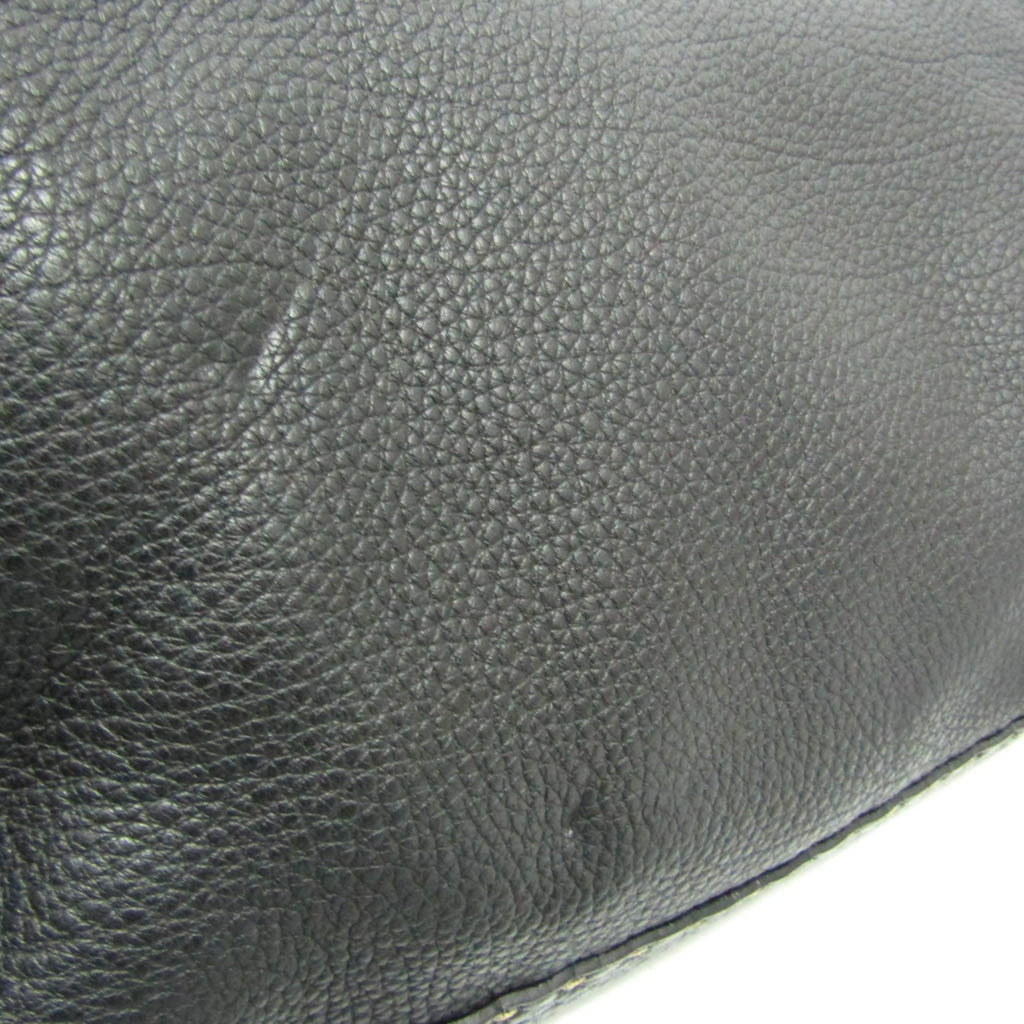 Fendi Selleria Black Leather Messenger Bag Shoulder Bag (Pre-Owned)