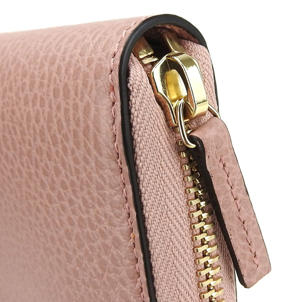 Gucci Pink Leather Long Wallet (Bi-Fold) (Pre-Owned)