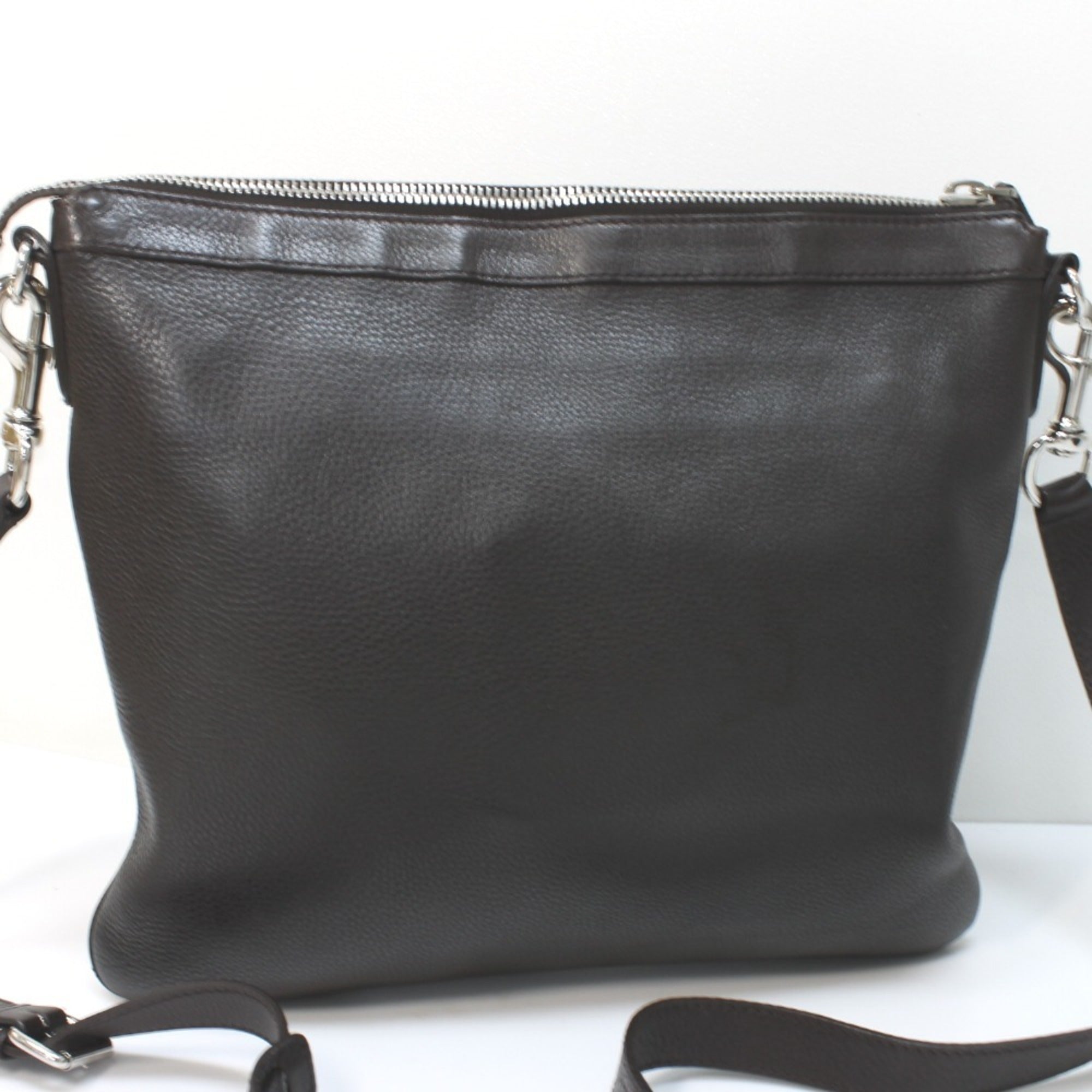 Gucci Dark Brown Leather Shoulder Bag (Pre-Owned)