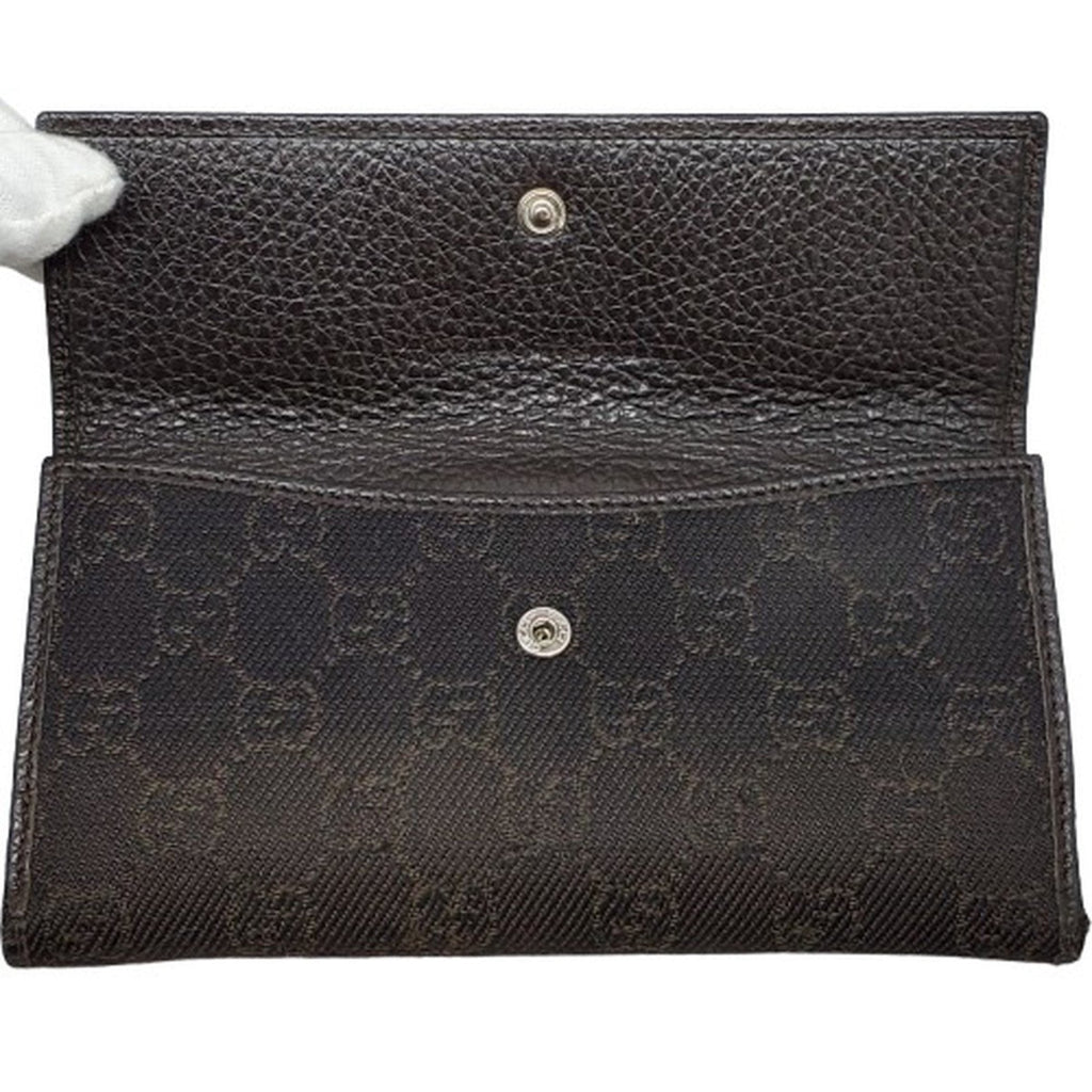 Gucci Brown Gg Canvas Long Wallet (Bi-Fold) (Pre-Owned)