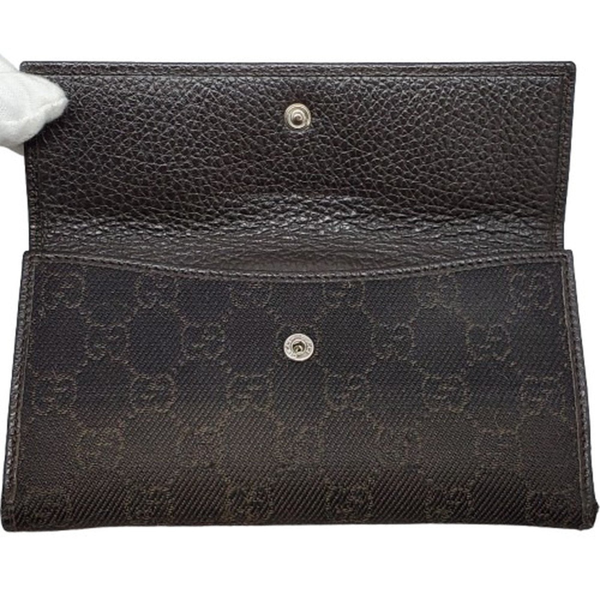 Gucci Brown Gg Canvas Long Wallet (Bi-Fold) (Pre-Owned)