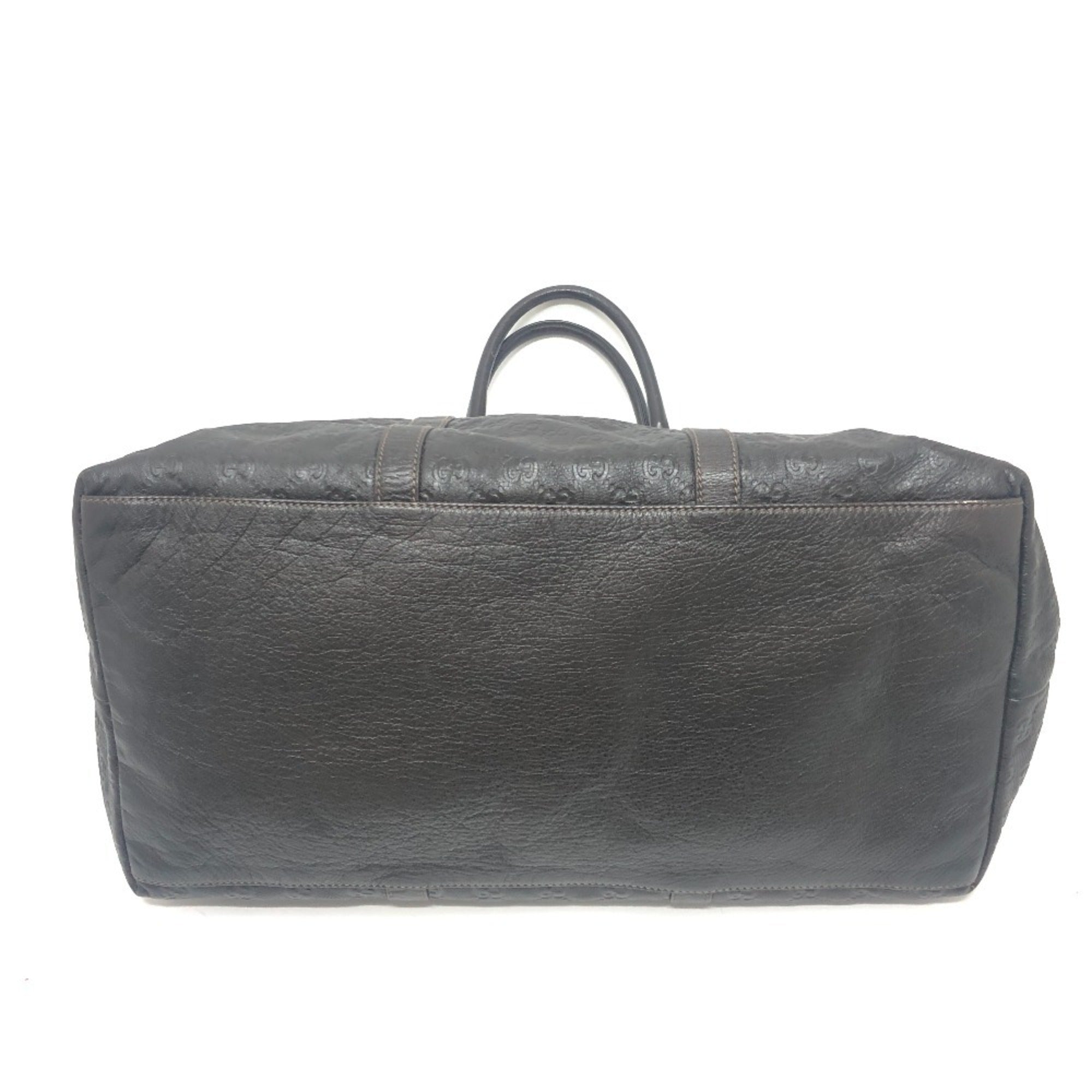 Gucci Brown Leather Handbag Tote Bag (Pre-Owned)