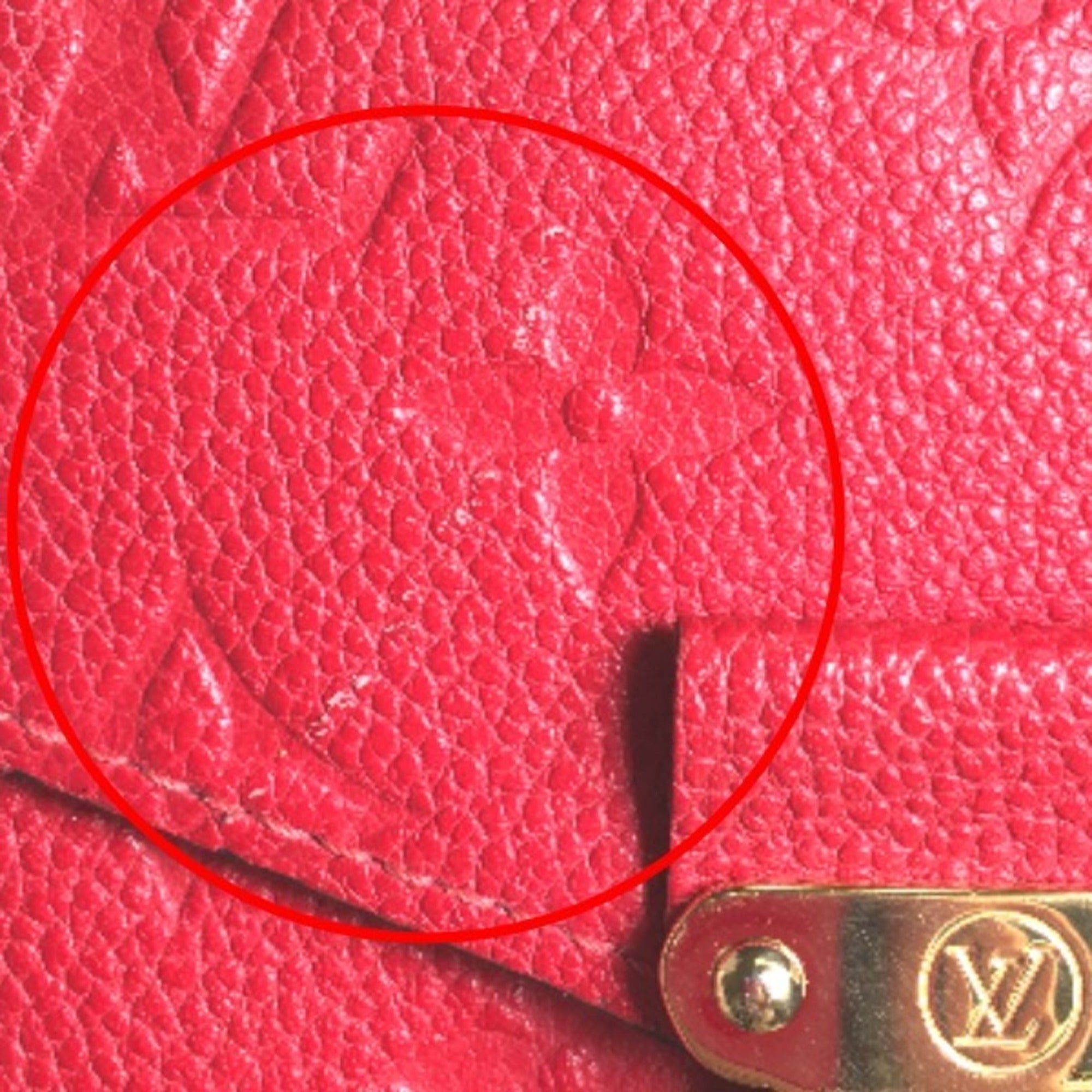 Louis Vuitton Red Color Monogram Long Wallet (Bi-Fold) (Pre-Owned)