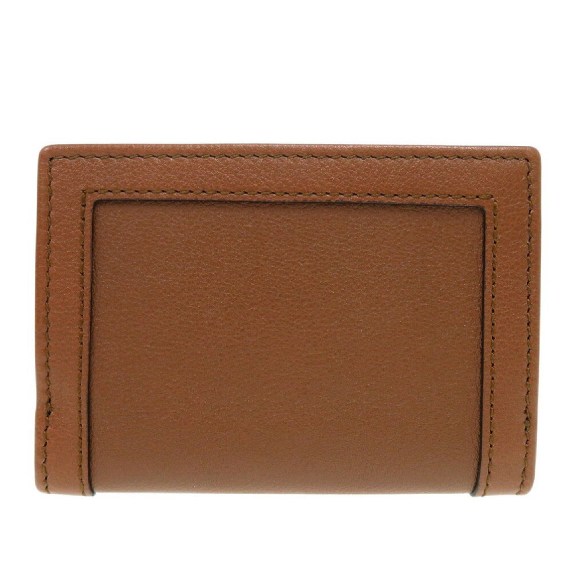 Gucci Bamboo Brown Leather Wallet (Tri-Fold) (Pre-Owned)