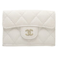 Chanel White Grained Calfskin Wallet (Tri-Fold) (Pre-Owned)